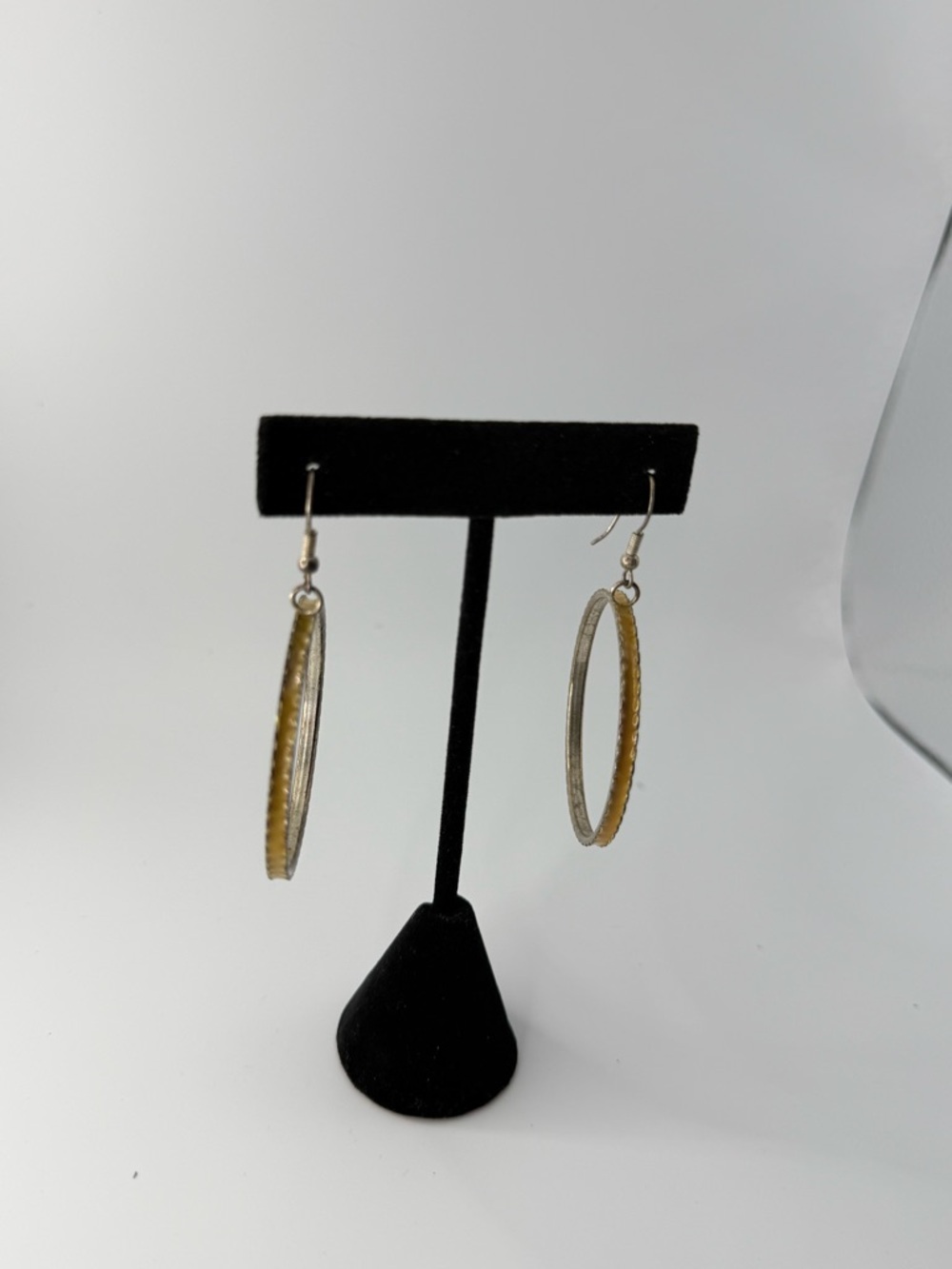 Yellow Double Hoop Drop Earrings - Women Jewelry